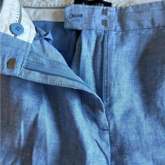 Talbots Light Blue Linen Cropped Pants Size 6 - Picture 7 of 10